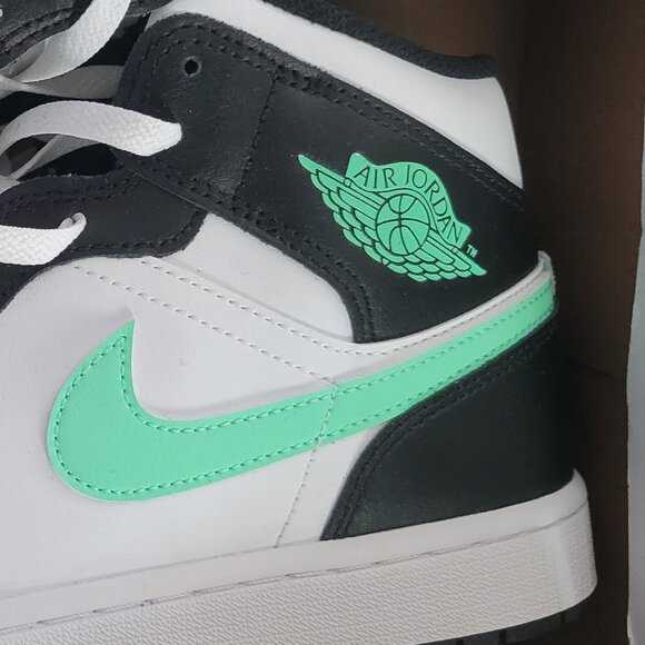 Air Jordan 1 Mid | White/Green Glow/Black | Size 10.5 | New - Picture 6 of 14